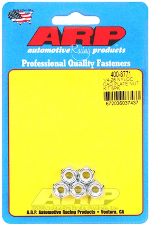 Cad Plated Nyloc Hex 1/4"-28