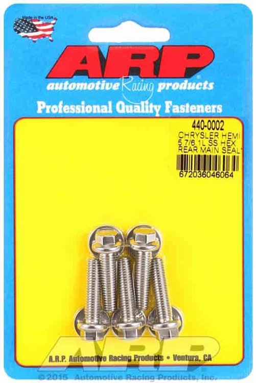 Chrysler hemi 5.7/6.1L SS hex rear main seal plate bolt kit