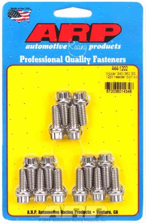 Header Bolt Kit Small Block Mopar 340/360