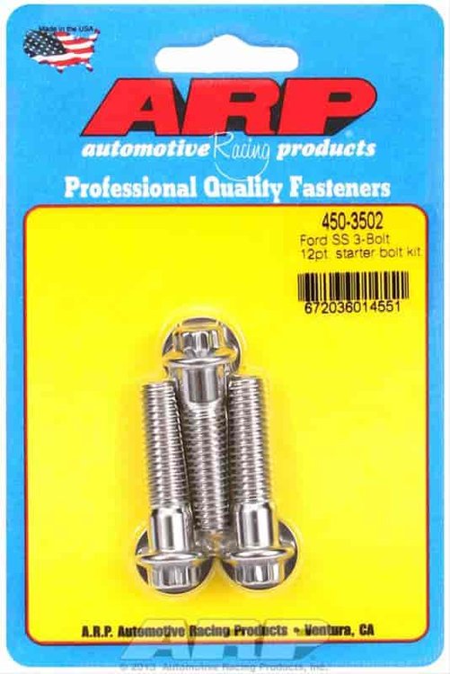 Stainless Starter Bolts 12-Point Head Ford 3-Bolt w/Standard Starter 1.500 UHL