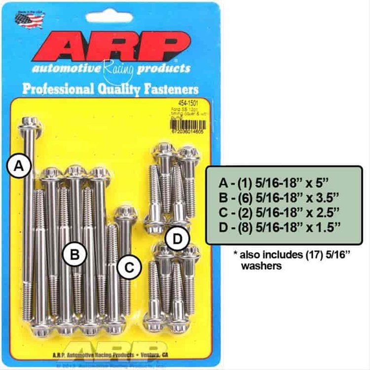 Timing Cover/Water Pump Bolt Kit SB-Ford