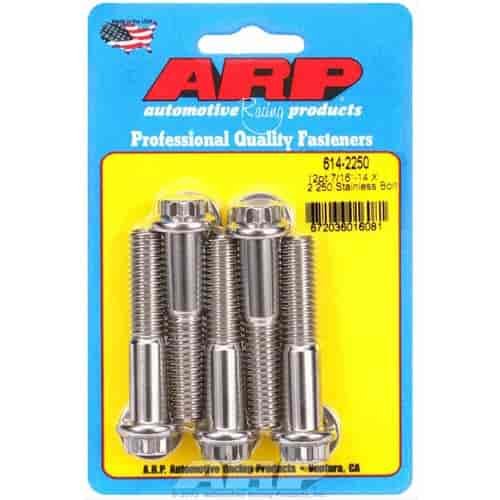 7/16" Stainless Steel 12-Point Bolts 2.250" UHL