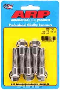 7/16" Stainless Steel Hex Bolts 1.750" UHL