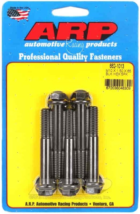 M10 x 1.50 x 65 hex black oxide bolts