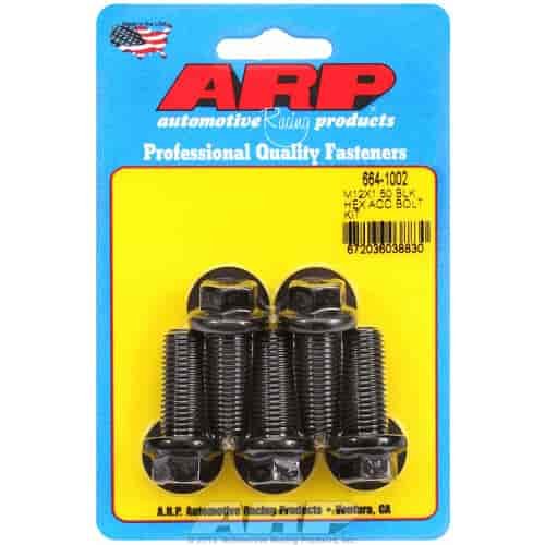 M12 x 1.50 x 30 hex black oxide bolts