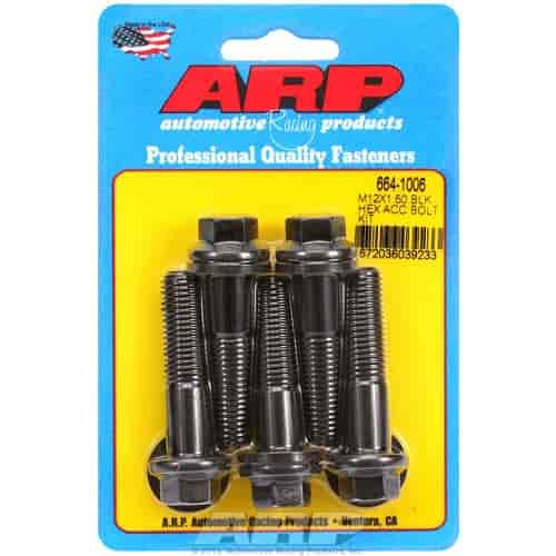 M12 x 1.50 x 50 hex black oxide bolts