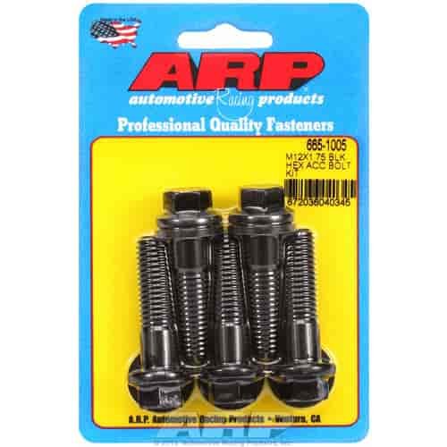 M12 x 1.75 x 45 hex black oxide bolts