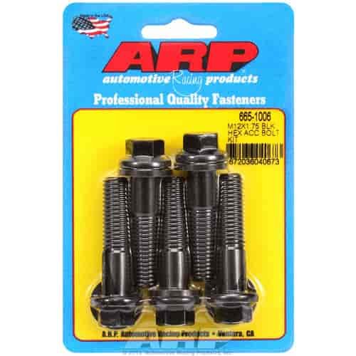 M12 x 1.75 x 50 hex black oxide bolts