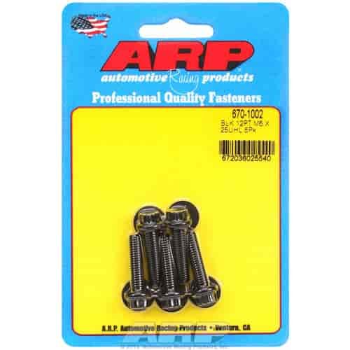 Black Oxide, M6 x 1.00, 25mm UHL, 12-point