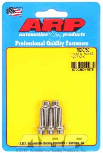 10-32 x .750 12pt SS bolts