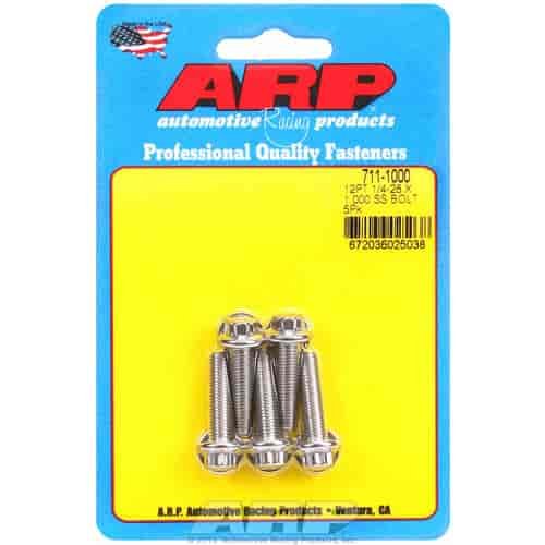 Stainless, 1/4" -28, 1.000" UHL, 12-Point