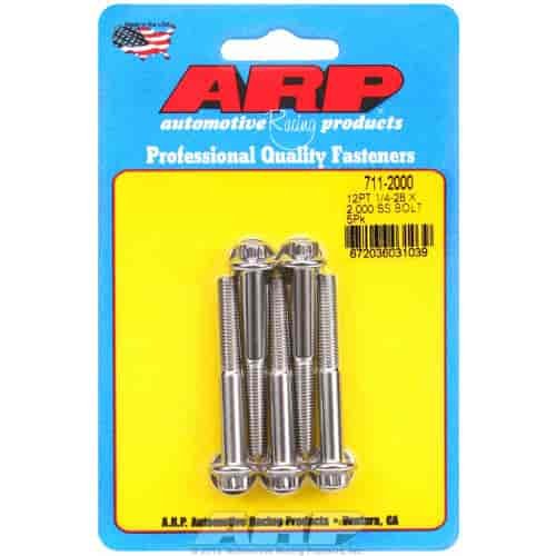 Stainless, 1/4" -28, 2.000" UHL, 12-Point