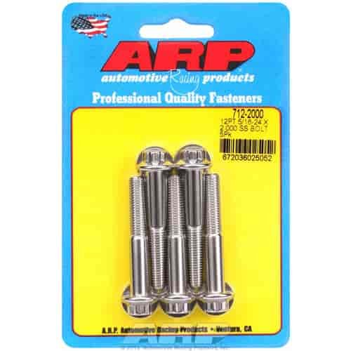 Stainless, 5/16" -24, 2.000" UHL, 12-Point