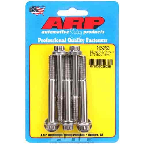 Stainless, 5/16" -24, 2.750" UHL, 12-Point