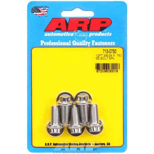 Stainless, 3/8" -24, 0.750" UHL, 12-Point