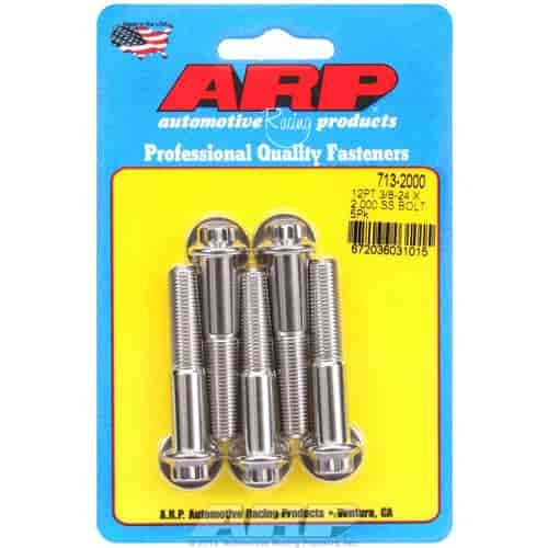 Stainless, 3/8" -24, 2.000" UHL, 12-Point