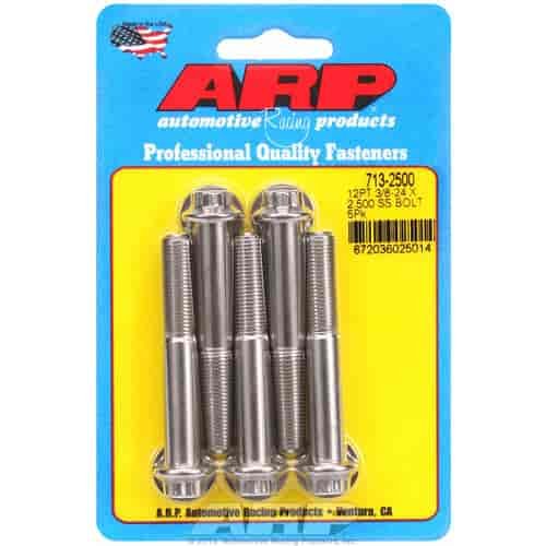 Stainless, 3/8" -24, 2.500" UHL, 12-Point