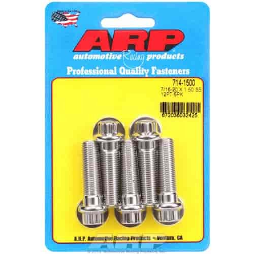 Stainless, 7/16" -20, 1.500" UHL, 12-Point