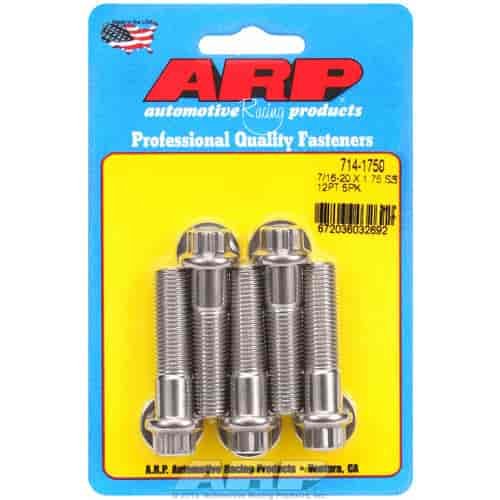 Stainless, 7/16" -20, 1.750" UHL, 12-Point