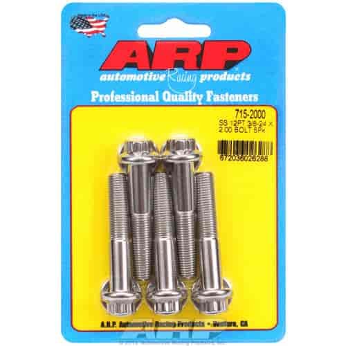 Stainless, 3/8" -24, 2.000" UHL, 12-Point