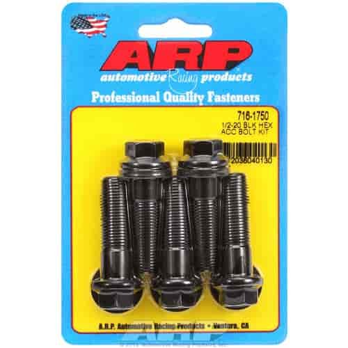 1/2 -20 x 1.750 hex black oxide bolts