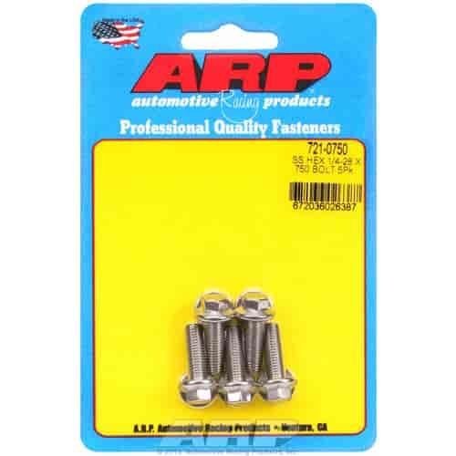 Stainless, 1/4" -28, 0.750" UHL, Hex