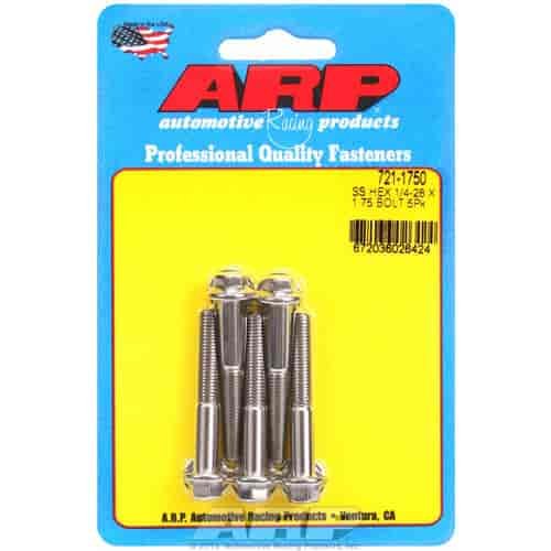 Stainless, 1/4" -28, 1.750" UHL, Hex