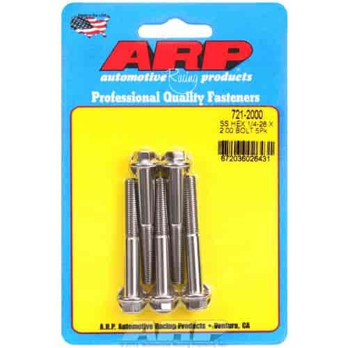Stainless, 1/4" -28, 2.000" UHL, Hex