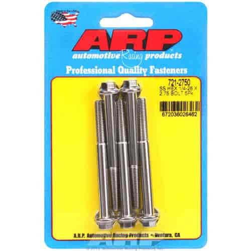 Stainless, 1/4" -28, 2.750" UHL, Hex