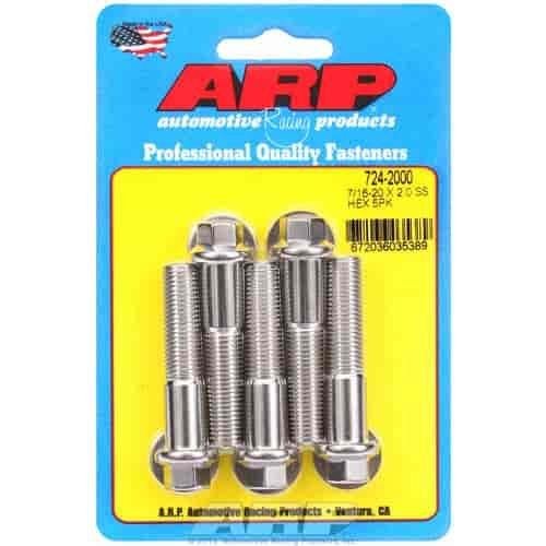 Stainless, 7/16" -20, 2.000" UHL, Hex