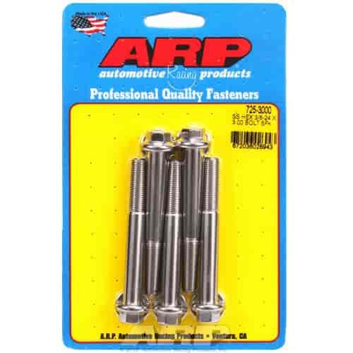 Stainless, 3/8" -24, 3.000" UHL, Hex