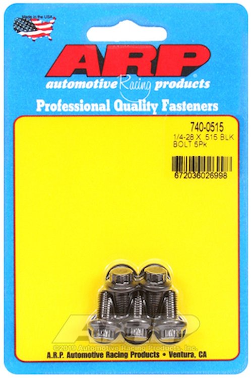 Black Oxide, 1/4" -28, 0.515" UHL, 12-Point