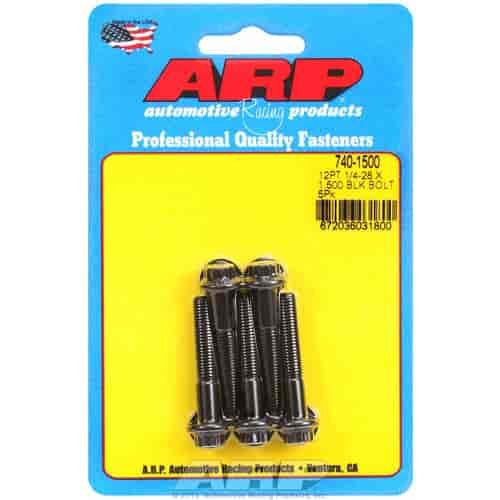 Black Oxide, 1/4" -28, 1.500" UHL, 12-Point