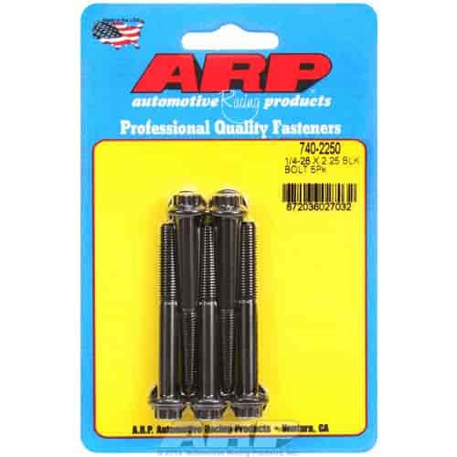 Black Oxide, 1/4" -28, 2.250" UHL, 12-Point
