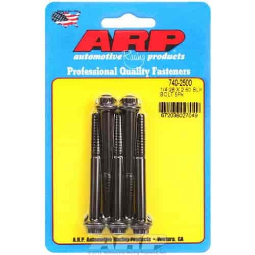 Black Oxide, 1/4" -28, 2.500" UHL, 12-Point