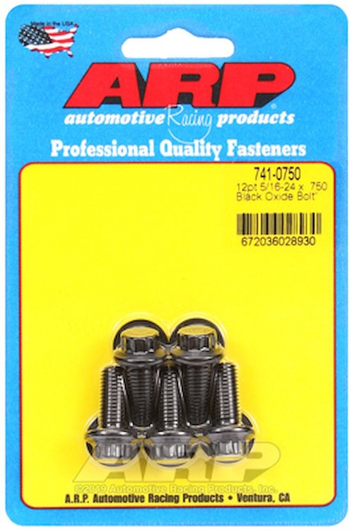 Black Oxide, 5/16" -24, 0.750" UHL, 12-Point