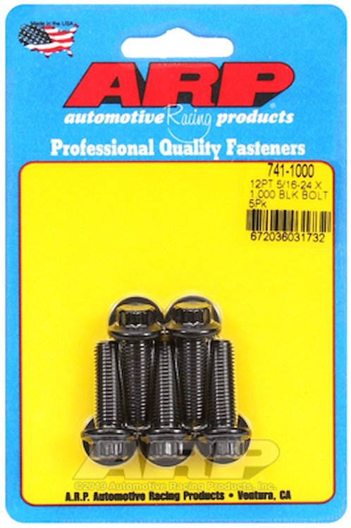 Black Oxide, 5/16" -24, 1.000" UHL, 12-Point