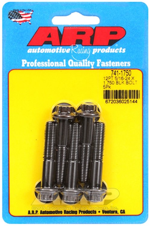 Black Oxide, 5/16" -24, 1.750" UHL, 12-Point