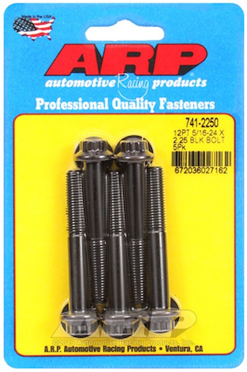 Black Oxide, 5/16" -24, 2.250" UHL, 12-Point