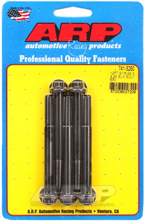Black Oxide, 5/16" -24, 3.250" UHL, 12-Point