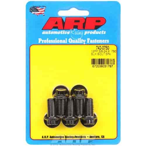 Black Oxide, 3/8" -24, 0.750" UHL, 12-Point
