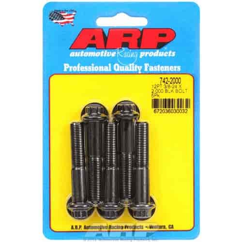 Black Oxide, 3/8" -24, 2.000" UHL, 12-Point