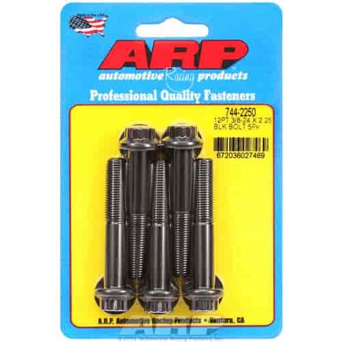 Black Oxide, 3/8" -24, 2.250" UHL, 12-Point