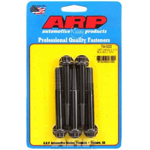 Black Oxide, 3/8" -24, 3.000" UHL, 12-Point