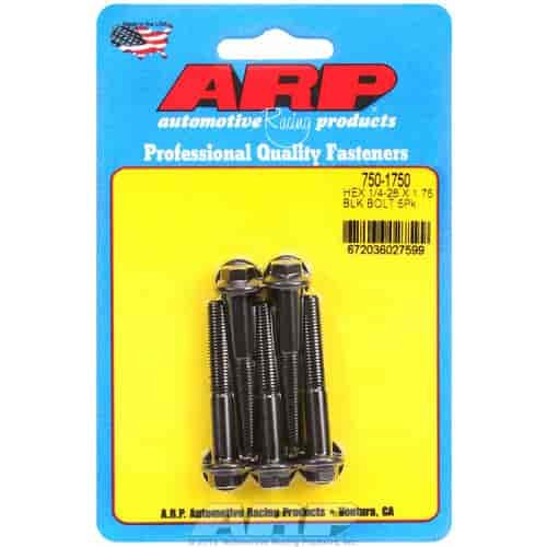 Black Oxide, 1/4" -28, 1.750" UHL, Hex