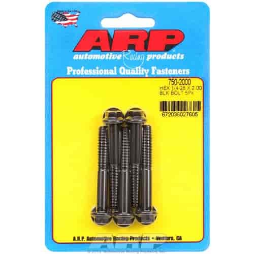 Black Oxide, 1/4" -28, 2.000" UHL, Hex