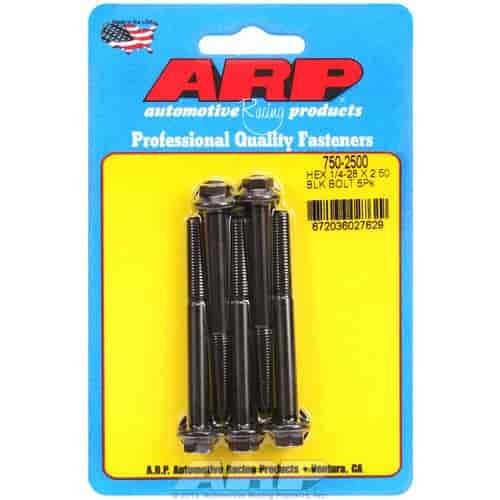 Black Oxide, 1/4" -28, 2.500" UHL, Hex