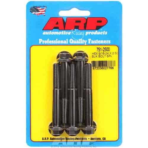 Black Oxide, 5/16" -24, 2.500" UHL, Hex