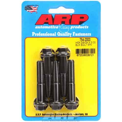 Black Oxide, 3/8" -24, 2.000" UHL, Hex