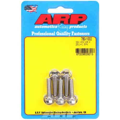 Stainless Steel, M6 x 1.00, 25mm UHL, Hex Head